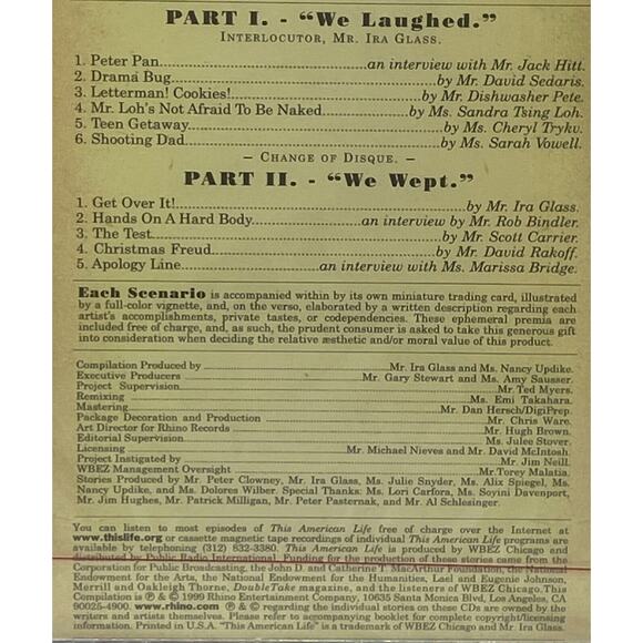 This American Life - 11 Self-Revelatory Radio Monologues 2-CD 1999 Rhino WBEZ - Picture 6 of 8